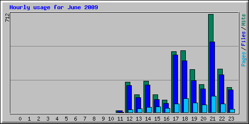 Hourly usage for June 2009